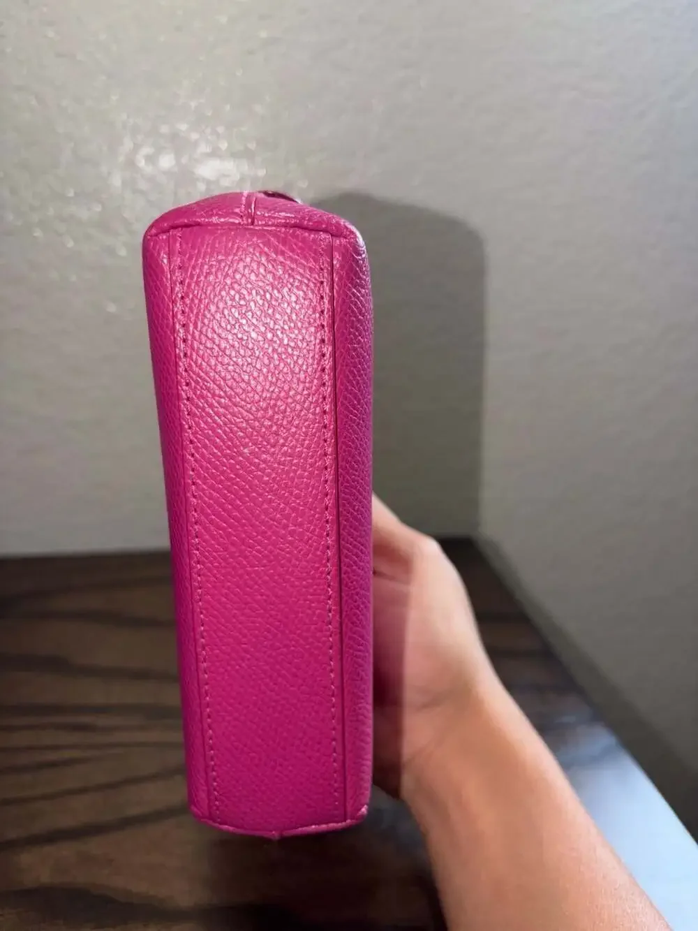 Coach Darcy Bow Cosmetic Case in Hot Pink Leather